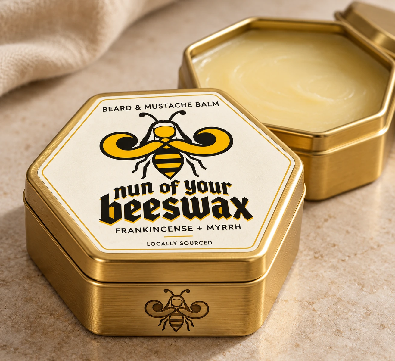 Nun of Your Beeswax brand work